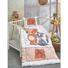 Komfort Home Baskılı  Pamuklu Silikon Elyaf Bebek Yorganı+Yastık