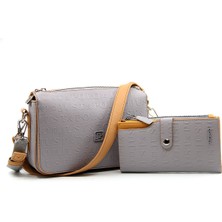 Just Polo Kadın 5 Bölmeli Ayarlanabilir Uzun Askılı Omuz Çantası ve Cüzdan Kombini PBU4036-1001