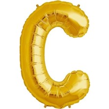Dipak Gold Renk C Harfi Folyo Balon 16 Inç 40 cm