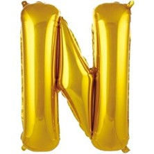 Dipak Gold Renk N Harfi Folyo Balon 16 Inç 40 cm