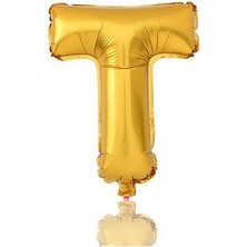 Dipak Gold Renk T Harfi Folyo Balon 16 Inç 40 cm