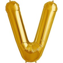 Dipak Gold Renk V Harfi Folyo Balon 16 Inç 40 cm