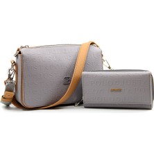 Just Polo Kadın 5 Bölmeli Ayarlanabilir Uzun Askılı Omuz Çantası ve Cüzdan Kombini PBU4036-1003