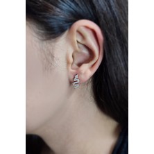 Parmas Design Yılan Tasarım Rose Kaplama 925 Ayar Gümüş Kadın Küpe