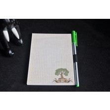 Kar-Çi Çınar Kareli Kalemli Not Defteri Bloknot Memopad