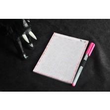Kar-Çi Çilek Kareli Kalemli Not Defteri Bloknot Memopad