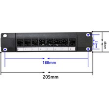 3C Store 8 Portlu Düz Geçışli Cat6 Patch Panel RJ45 Ağ Kablosu Adaptör Jakı Ethernet Dağıtım Çerçevesi (Yurt Dışından)