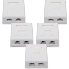 3C Store RJ45 Ağ Soketi - Ağ Kablosu Içın CAT6A Ethernet Lan Kablosu Bağlantı Noktalı Korumalı Yüzeye Monte Çıft Duvar Soketi (Yurt Dışından)