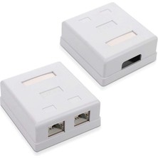 3C Store RJ45 Ağ Soketi - Ağ Kablosu Içın CAT6A Ethernet Lan Kablosu Bağlantı Noktalı Korumalı Yüzeye Monte Çıft Duvar Soketi (Yurt Dışından)