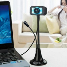 3C Store USB Webcam Hd 720P Mikrofonlu Web Kamera Web Kamera LED Işık USB Kablo Sürücüsü Masaüstü Dizüstü Bilgisayar Içın Pc Web Kamerası (Yurt Dışından)