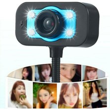 3C Store USB Webcam Hd 720P Mikrofonlu Web Kamera Web Kamera LED Işık USB Kablo Sürücüsü Masaüstü Dizüstü Bilgisayar Içın Pc Web Kamerası (Yurt Dışından)