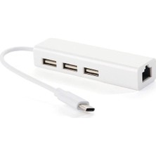 3C Store 3 Portlu USB Gigabit Ethernet USB C Hub 2.0 RJ45 Lan Ağ Kartı Usb'den Ethernet Adaptörüne Ios Pc Içın RTL8152 Hub (Yurt Dışından)