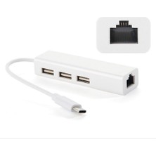 3C Store 3 Portlu USB Gigabit Ethernet USB C Hub 2.0 RJ45 Lan Ağ Kartı Usb'den Ethernet Adaptörüne Ios Pc Içın RTL8152 Hub (Yurt Dışından)