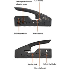 3C Store Ağ Kablosu Crimper RJ45 Sıkma Aracı Kesici Stripper Içın RJ45 Cat7 Cat6 Cat5 RJ11 RJ12 Konnektör Crimper Pense (Yurt Dışından)