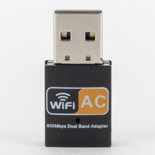 3C Store 600MBPS USB Wifi Adaptörü Kablosuz Ethernet Ağ Kartı Ac Dual Band 2.4g / 5ghz USB Wifi Dongle Wifi Alıcı 802.11AC (Yurt Dışından)