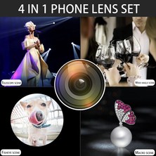 3C Store Telefon Kamera Lensi 36X Telefoto 4in1 Telekop Zoom Makro Balıkgözü Geniş Melek Lens Kiti Cep Telefonu IPhone Samsung Xiaomi Huawei (Yurt Dışından)
