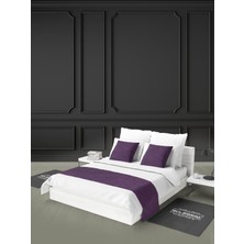 Mrs.Gugar Tek Kişilik Yatak Runner Ve Kırlent Kılıfı Seti Mor