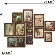 Nt Handmade 12 Parça Ahşap Tablo Seti Renkli Çiçekler Salon Oturma Odası Yatak Odası Için Mdf Duvar Dekoru 70 x 65 cm