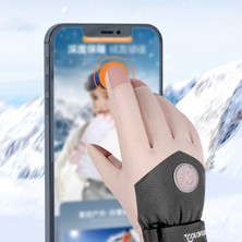 Xoutdoor Soğuk Geçirmez Dokunmatik Parmak Özellikli Kayak Eldiveni - Siyah / Beyaz (Yurt Dışından)