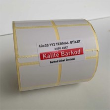 Kalite Barkod 40X30 Yy2'li Termal Etiket - 30 Rulo Barkod Etiketi