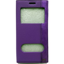 Smart Tech Apple iPhone 8 Pencereli Kapaklı Magnum Kılıf - Mor