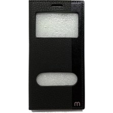 Smart Tech Apple iPhone 8 Pencereli Kapaklı Magnum Kılıf - Siyah