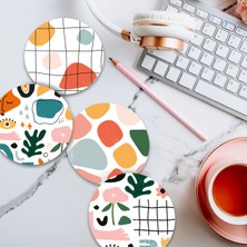 instababyrooms Home Serisi Dijital Baskılı Dörtlü Ahşap Bardak Altlığı Model 001