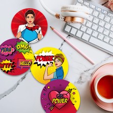 instababyrooms Home Serisi Dijital Baskılı Dörtlü Ahşap Bardak Altlığı Model 009