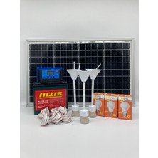 ALTAY 50 Watt Monokristal Panelli Güneş Enerji Seti Solar Aydınlatma ve Telefon Şarj