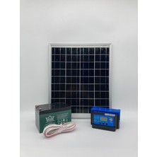 ALTAY 25 Watt Monokristal Panelli Güneş Enerji Seti Solar Aydınlatma ve Telefon Şarj