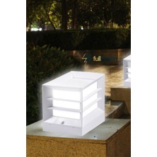 Full Reyon Panjurlu Kare Küp Bahçe Aydınlatma Armatürü Set Üstü Aplik