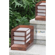 Full Reyon Panjurlu Kare Küp Bahçe Aydınlatma Armatürü Set Üstü Aplik