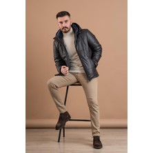 Akçaylar Kapşonlu Regular Fit Erkek Şişme Mont