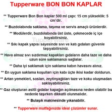 Tupperware Bon Bon Kaplar Saklama ve Taşıma Kabı 3 x 500 ml Hsgl