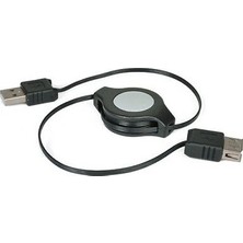 Daytona Multi USB Erkek To USB Dişi Makaralı Uzatma Kablosu Siyah (2 ADET)