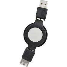 Daytona Multi USB Erkek To USB Dişi Makaralı Uzatma Kablosu Siyah (2 ADET)