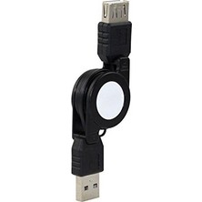 Daytona Multi USB Erkek To USB Dişi Makaralı Uzatma Kablosu Siyah (2 ADET)