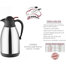 Emr Cooker Çelik Çay Termosu - Çelik Su Termosu 2 Lt.