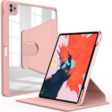 MobaxAksesuar Apple iPad Pro 12.9 6. Nesil 5. Nesil Kılıf Şeffaf Dönebilen Kalem Bölmeli A2378 A2379 A2461 A2462