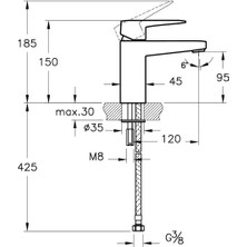 Artema Root Square Lavabo Bataryası S A42732
