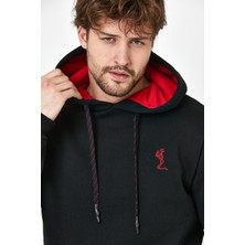 Polo State Erkek Iskelet Nakışlı 3 Iplik Sweatshirt  Siyah