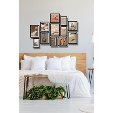 Nt Handmade 12 Parça Ahşap Tablo Seti  OkOh Salon Otuma Odası Yatak Odası Için Mdf Duvar Dekoru 75 x 55 cm