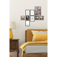 Nt Handmade 12 Parça Ahşap Tablo Seti Duvar Dekoru  Çiçekli Kadınlar Salon Oturma Yatak Odası Için 99 x 75  cm