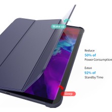 Lrtools iPad Pro 11 Inç Için Üçe Katlanabiir Standlı Deri Tablet Kılıfı (Yurt Dışından)