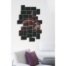 Nt Handmade 30 Parça Ahşap Tablo Seti Duvar Dekoru  Flamingo Puzzle Salon Oturma Yatak Odası Için 90 x 75 cm