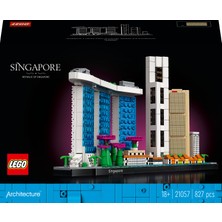 LEGO Architecture Şehir Yapıları Koleksiyonu: Singapur 21057 - Yetişkinler İçin Koleksiyonluk Sergilenebilir Model Yapım Seti (827 Parça)