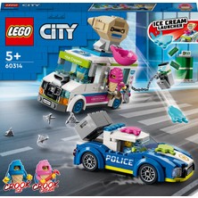 LEGO City Dondurma Kamyonu Polis Takibi 60314 - 5 Yaş ve Üzeri Çocuklar İçin 2 LEGO City Tv Karakteri İçeren Oyuncak Yapım Seti (317 Parça)