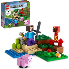 LEGO Minecraft® Creeper# Pususu 21177 # Macera Oyunları Seven Çocuklar İçin Yaratıcı Oyuncak Yapım Seti  (72 Parça)