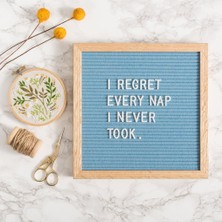 Olive & Mom Design Letter Board-Harfli Ahşap Yazı Panosu Mavi-Meşe Ağacı (340 Harfli, Ahşap Ayaklı)