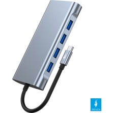 Shaza 11IN1 USB Type-C Hub Port Adaptör HDMI USB Ethernet Pd Girişli